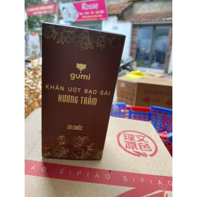 Hộp 20 cái khăn ướt và túi 30 khăn lau ban thờ Hương Trầm tự nhiên bao sái ban thờ thần tài ông địa