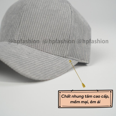 Mũ lưỡi trai trơn ️ Nón kết chất nhung tăm Hàn Quốc cao cấp form unisex nam nữ N28