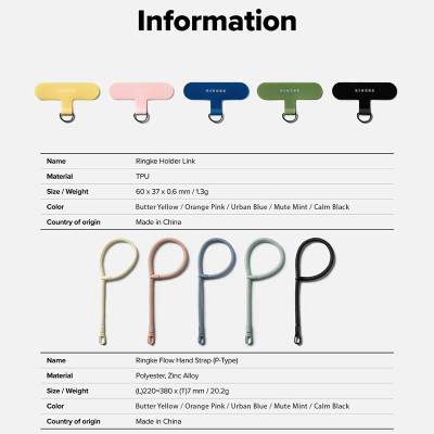 Dây đeo RINGKE Holder Link Flow Hand Strap P-Type - Hàng Chính Hãng