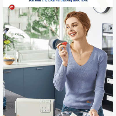 Máy Khử Khuẩn Thực Phẩm Morphy Richards MR2061 Khử Trùng Rau Củ Quả, Thịt Cá Hải Sản, Sục Ozone Rửa Thực Phẩm 2 in 1, Hàng Chính Hãng