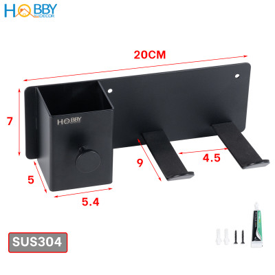 Kệ để máy sấy tóc đa năng inox 304 mẫu dán tường Hobby home decor MS5