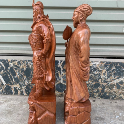 Bộ đôi văn võ song toàn ,Tượng khổng minh ( gia cát lượng ) và tượng quan công kt cao 70