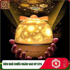 Đèn ngủ chiếu trần 3D có chế độ xoay và 6 set hình chiếu phim HT SYS