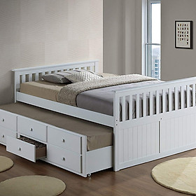 Giường Hộp 2 Tầng Gỗ Tự Nhiên  Nội Thất Juno Sofa ( Màu trắng ) 