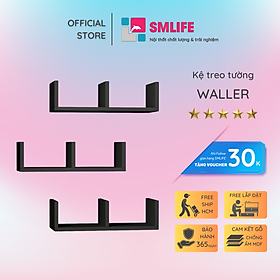 Kệ gỗ trang trí phòng khách gia đình SMLIFE Waller