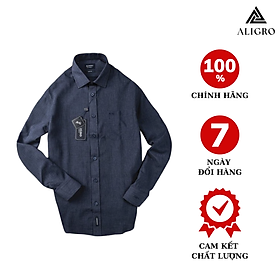 Áo sơ mi nam công sở dài tay Aligro màu navy ALGS158