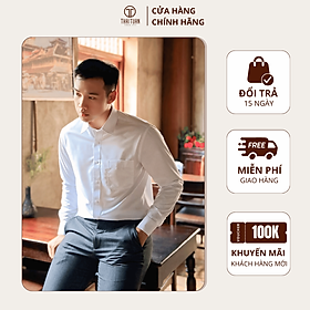 Áo sơ mi trắng nam tay dài hàng cao cấp vải Modal | Thiết kế thanh lịch, nam tính - Thời trang Công Sở/Dạo phố
