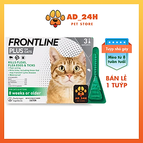 1 tuýp FRONTLINE PLUS nhỏ gáy sạch ve rận,, bọ chét cho Mèo 