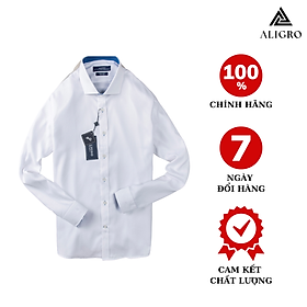 ÁO SƠ MI DÀI TAY TRẮNG PHỐI CỔ-TAY ALGS196