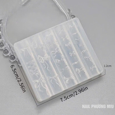 Khuôn in 3D Silicon Tạo Hình Nơ Nút Dài Ngắn 25 Mẫu To Nhỏ Làm Nail Phong Cách Tiểu Thư Điệu Đà Đáng Yêu Trang Trí Móng Nghệ Thuật