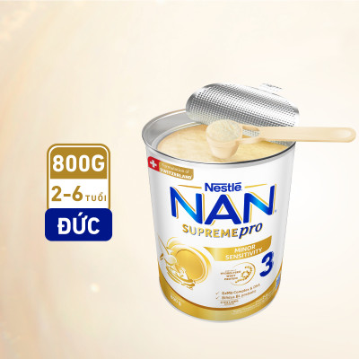 Sữa bột Nestlé NAN SUPREMEPRO 3 800g nhập khẩu Đức đạm Gentle Optipro ngừa mẫn cảm ( Dành cho trẻ từ 2 - 6 tuổi)
