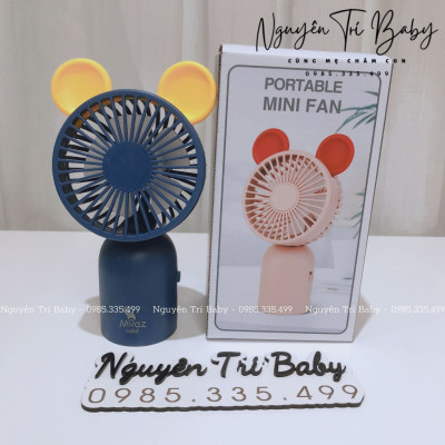 Quạt mini cầm tay tích điện pin sạc Moaz bebe (màu ngẫu nhiên) - Hàng chính hãng