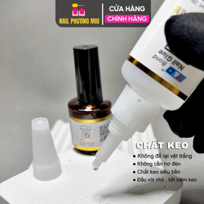 Keo Bê Tông DD Gắn Móng Úp, Charm Đá Siêu Bền, Set 1 Chai 20g Và 1 Chai Khô Keo 15ml, Trong Suốt, Bám Dính Cao Làm Nail keo đính dán mỏng giả