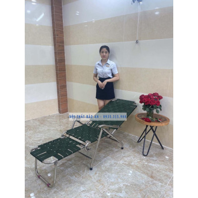 Ghế bố xếp khung inox dây dù cao cấp BẢO AN - giao hàng nhanh HCM