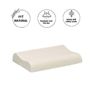 Gối Dợn Sóng Cao Su Thiên Nhiên Vạn Thành 29x49x09cm độ đàn hồi cao nâng đỡ tốt