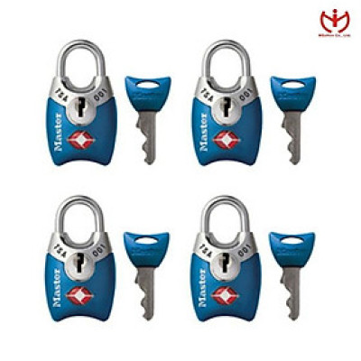 Bộ 4 ổ khóa vali TSA Master Lock 4689 EURQ Sử Dụng Chung Chìa