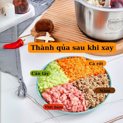 Máy xay thịt đa năng SOKANY SK-06028, dung tích lớn 2L, công suất 400W, lưỡi dao 2 tầng xay nhuyễn mọi thực phẩm - HÀNG CHÍNH HÃNG