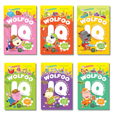 Sách - Bộ Sách Bóc Dán Thông Minh - Wolfoo IQ Rèn Luyện Khả Năng Sáng Tạo Cùng Bé (Bộ 6 Cuốn)