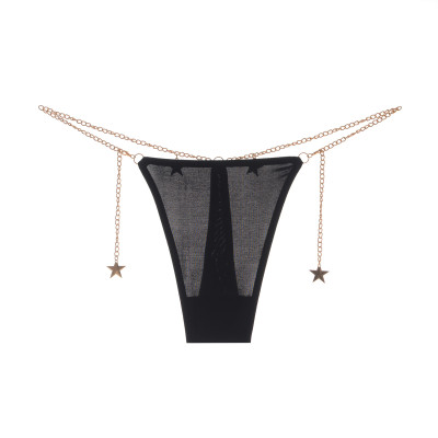 Quần lót lọt khe cạp kim loại hình ngôi sao mặc cực khoái