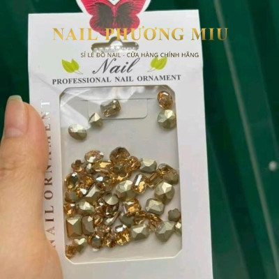 Đá Khối Nail Chân Nhọn Mix Size 50 Viên Làm Nail, Màu Vàng Trà, Bắt Sáng Tuyệt Vời, Trang Trí Móng Đẹp  Nail Phương Miu Nữ Women