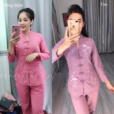 ĐỒ LAM ĐI CHÙA  Mẫu Bà Lai Vải Kate Mịn