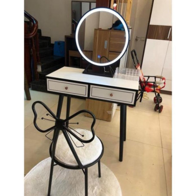 Hàng Siêu Cấp Bộ bàn ghế trang điểm: Bàn phấn hộp vuông 2 ngăn hiện đại kèm gương  - Giá Tại Xưởng