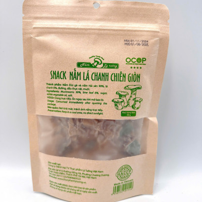 Snack Nấm Lá Chanh Chiên Giòn Lý Tưởng 50g, Sản Phẩm Đạt Chứng Nhận OCOP 3 Sao Của Thành Phố Hà Nội