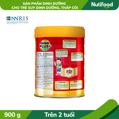 Sữa bột Nutifood GrowPLUS+ Suy Dinh Dưỡng (Đỏ) 2+ Lon 900G