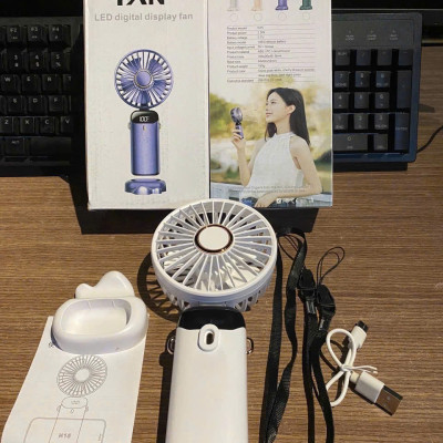 Quạt Mini Cầm Tay Tích Điện 10.000mAh, Đeo Cổ, Gấp Gọn, 5 Tốc Độ Gió Linh Hoạt - HÀNG CHÍNH HÃNG MINIIN