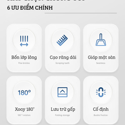 Bộ Hốt Rác Gia Đình Gấp Gọn Kèm Chổi Quét Rác Cao Cấp DAMAS TS2 - Lông chổi mềm mại không bám dính tóc - Hốt rác gấp gọn giúp tiết kiệm không gian