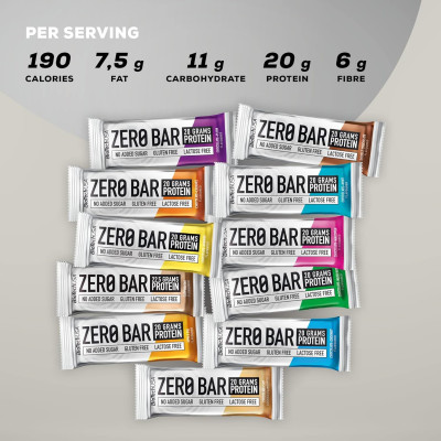 Bánh Protein Biotech USA Zero Bar (50g, 20 bánh), Bánh Bổ Sung Protein giúp Phục Hồi Phát Triển Cơ