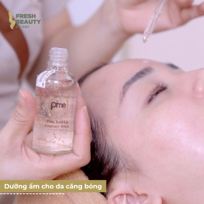 Tế bào gốc Pime Feel Up Ampoule White chứa tinh chất dưỡng trắng da, hỗ trợ giảm nám sạm, tàn nhang 50ml