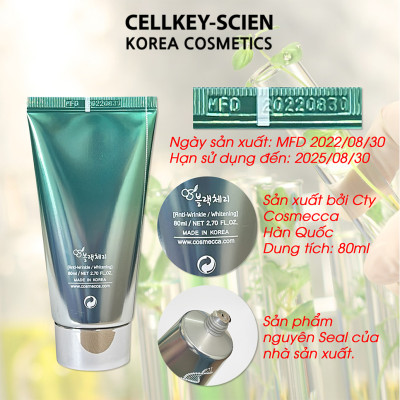 Tẩy Da Chết Mặt Tế Bào Gốc Thực Vật Lành Tính Làm Sạch Sâu Dịu Nhẹ Dưỡng Ẩm Sáng Da Cho Da Dầu Mụn Nhạy Cảm Cellkey-Scien White Peeling Gel (80ml)