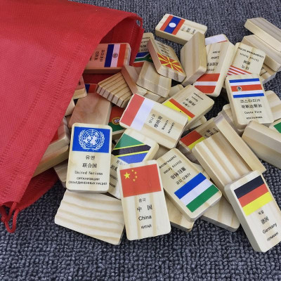 Đồ Chơi Trí Tuệ Cho Bé, Đồ Chơi Gỗ, Bộ Domino 100 Lá Cờ Của Các Quốc Gia Trên Thế Giới