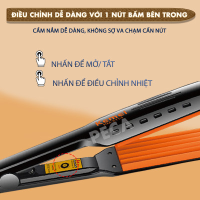Máy bấm xù tóc Kemei KM-3114Y điều chỉnh 4 mức nhiệt sử dụng được cho mọi loại tóc - Hàng chính hãng
