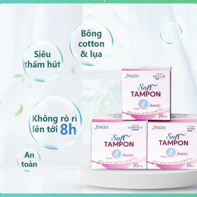 Băng Vệ Sinh Tampons JISKIN Công Nghệ Hàn Quốc - Siêu Thấm Hút - Jessa - Tiện Lợi - Nhỏ Gọn - Facelle - Dễ Sử Dụng ( Tampon Ob )