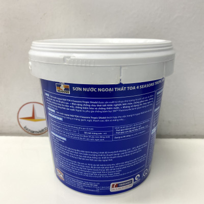 Sơn phào chỉ trong và ngoài nhà Toa 4 Seasons Tropic Shield màu xanh B- 7592_1L