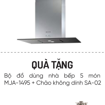 Máy hút khói, khử mùi MIN F-205 - Tặng Bộ đồ dùng nhà bếp 5 món MJA-1495 + Chảo không dính SA-02 - Hàng chính hãng