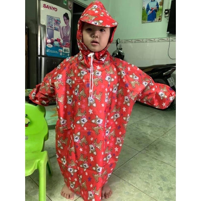 Áo mưa bít trẻ em  từ  1 -  4 tuổi , vải dù  chống thấm  , họa tiết hoạt hình cute  , kèm túi đựng xinh xắn , giao màu ngẫu nhiên