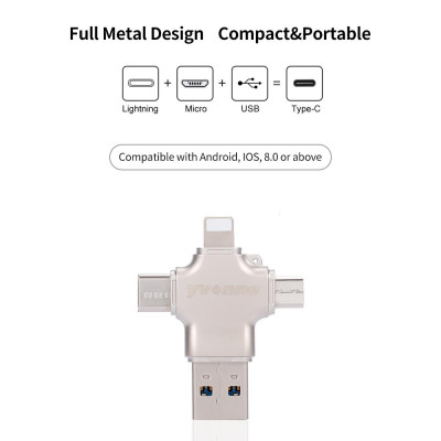 Micro USB Type-C Đĩa OTG U tốc độ cao bốn trong một cho điện thoại / PC / máy tính xách tay yvonne Y23 USB3.0 U Disk