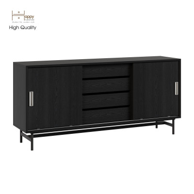 [Happy Home Furniture] LUCA, Tủ lưu trữ 4 ngăn cánh lùa - Chân sắt, 150cm x 36cm x 70cm ( DxRxC), TCL_022