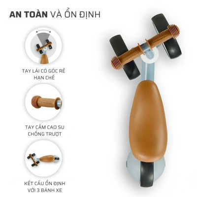 Xe chòi chân 3 bánh Kinderkraft Cutie2 cho bé từ 1 tuổi đến 25kg - Hàng chính hãng