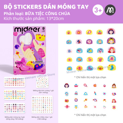 Sticker dán móng tay cho bé Mideer Nail stickers Mideer 4 mẫu miếng dán móng tay giả cho bé gái