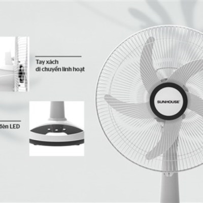 Quạt sạc tích điện Sunhouse SHD7223 lên đến 16h - Hàng chính hãng