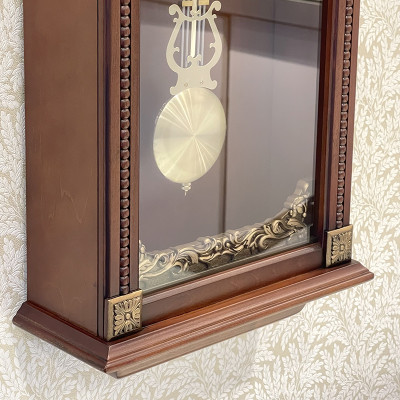 Đồng hồ treo tường RHYTHM SIP (Sound In Place) Wall Clocks CMJ524NR06 (Kích thước 28.5 x 59.0 x 12.0cm), Vỏ màu Nâu