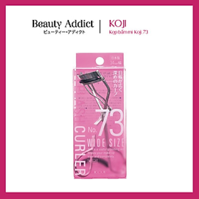 Kẹp Bấm Mi Nhật Bản Koji Eyelash Curler 73, Cong Tự Nhiên, Không Gỉ, Chắc Chắn, Cỡ 34mm, Có Thêm Miếng Đệm Cao Su Để Thay Thế
