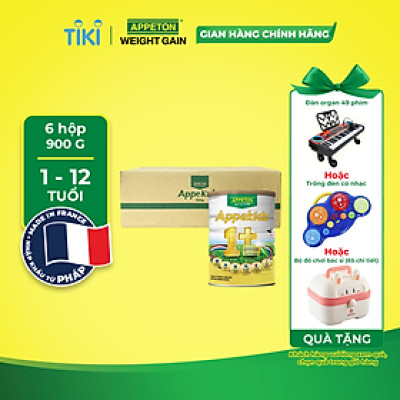 Thùng Sữa dinh dưỡng Appeton Appekidz 1+ dành cho trẻ 1-12 tuổi - 6 Lon 900g