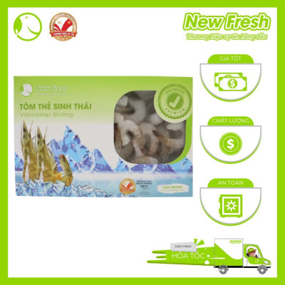  [GIAO NHANH HCM] Tôm Thẻ Sinh Thái Hữu Cơ Lột Vỏ Còn Đuôi Size Lớn - Hộp 500Gr