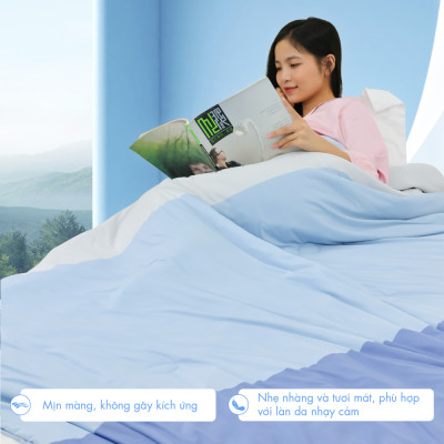 [CHĂN HÈ MÁT LẠNH] Mền lạnh I Cool Advance NIN House NM8034 1m6x2m1 | Chăn chần bông Ice Silk lạnh như tencel