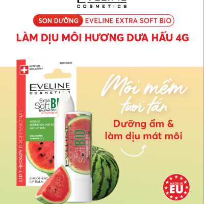 Son dưỡng Eveline Extrasoft Bio làm dịu môi hương dưa hấu 4g